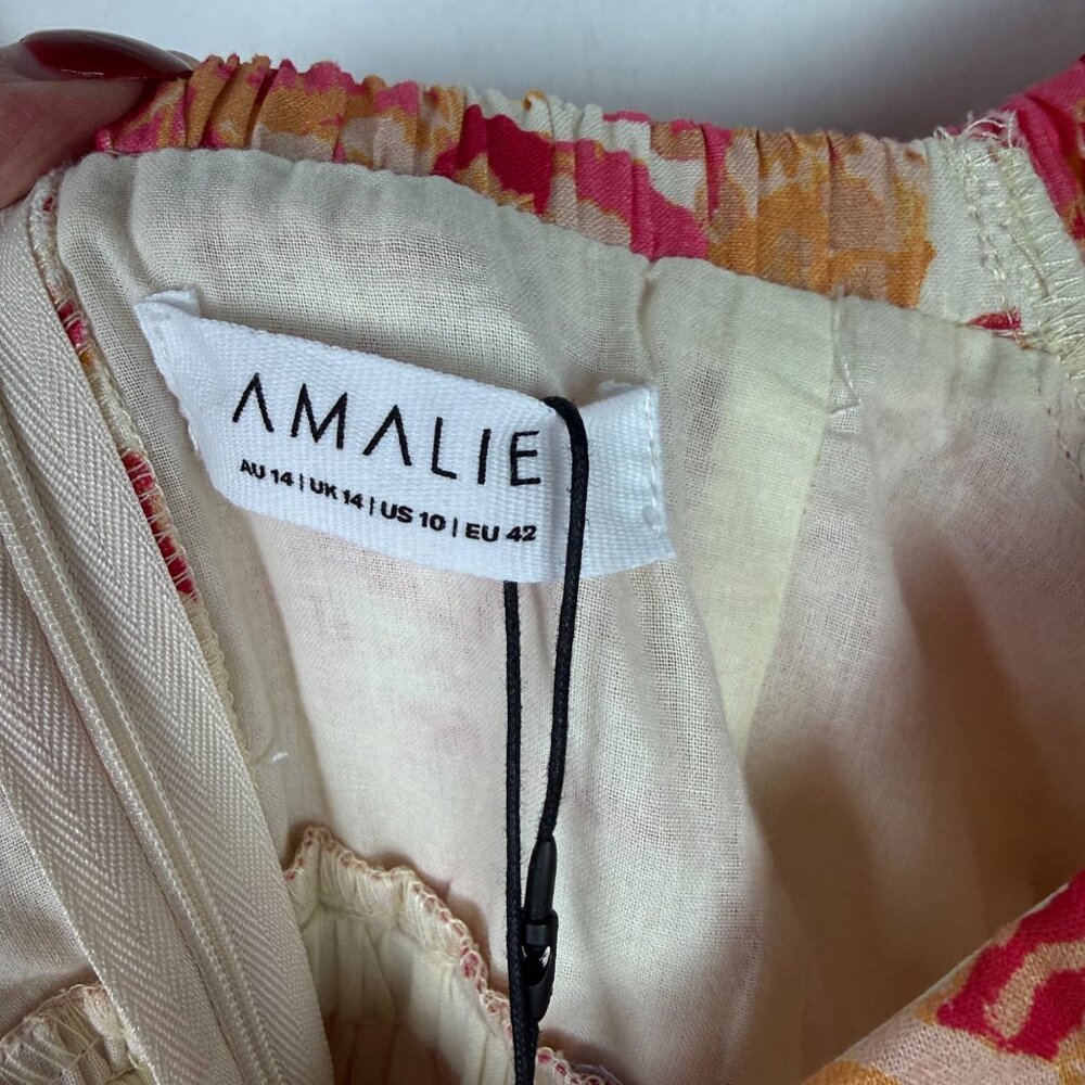 NWT Amalie the Label Thalia Midaxi Dress Short Sleeve Fit & Flare Size 10 NEW - Picture 7 of 14